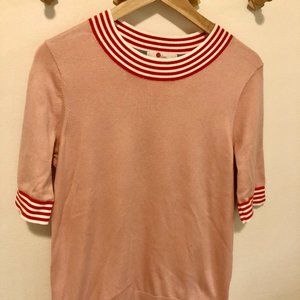 Boden Pink Stripe Sweater Tee M
